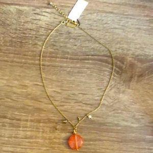 Peach genuine stone necklace